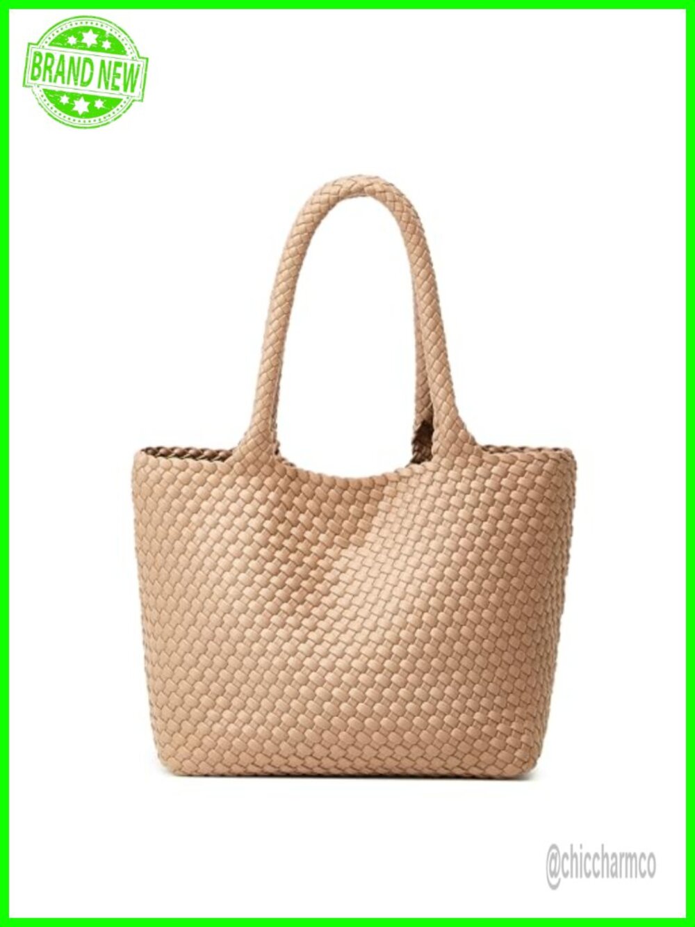 Woven Tote Bag for Women Vegan Leather Purse Weekend Travel